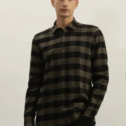 Antony Morato Green Cotton Straight Fit Checks Shirt-picture-15