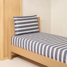 Westside Home Dark Grey Single Bed Fitted Sheet and Pillowcase Set image 2