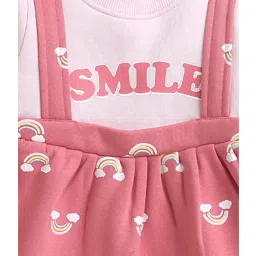 Bumzee Girls Pink Printed Full Sleeves Top With Pants image 5