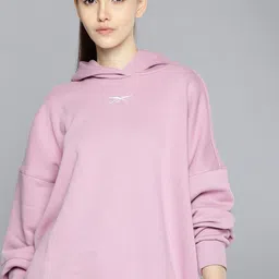 Reebok Women Lavender Hooded Studio Solid Sweatshirt-picture-40