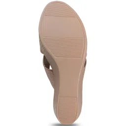 Carlton London Women's Peach Cross Strap Wedges image 5