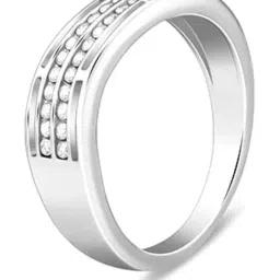 GIVA 925 Silver Shimmer Wave Ring for Him image 4