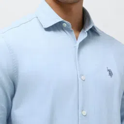 U.S. Polo Assn. Denim Co. Blue Cotton Slim Fit Shirt image 5