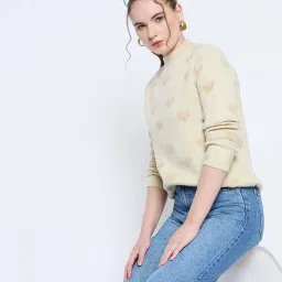 MADAME Beige Printed Sweater image 5