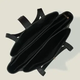 Accessorize London Black Solid Tote Handbag image 5