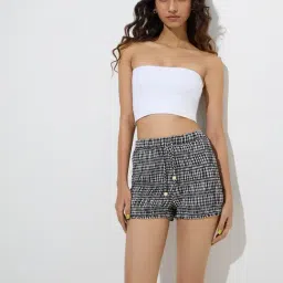 Superstar by Westside White Textured Seam-Free Padded Bandeau Bra image 3