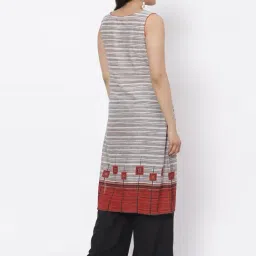 Biba White Striped Kurta image 2