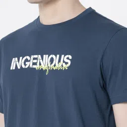 Red Tape Deep Blue Cotton Regular Fit Printed T-Shirt image 5