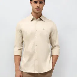 U.S. Polo Assn. Beige Cotton Regular Fit Shirt-image-55