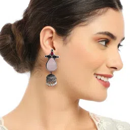 OOMPH Teardrop Shaped Jhumkas Earrings image 4