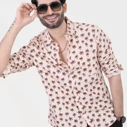 Vastrado Brown Cotton Relaxed Fit Printed Shirt image 5