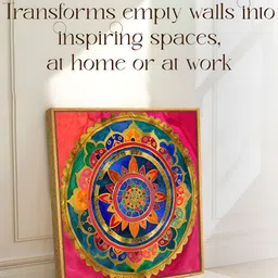 Myntra Elegant Homes Pink & Multicoloured Single Piece Canvas Wall Paintings image 4