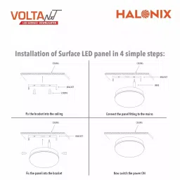 Halonix Volta NXT LED Surface Down Lighter 6500 K 12 W, Cool White (Pack of 2 Pcs) image 5