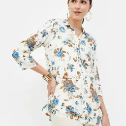 Melange by Lifestyle Off White Floral Print Kurti-image-34