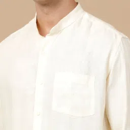 Linen Club White Linen Slim fit casual shirts image 5