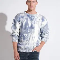 SHOWOFFFF Blue Acrylic Tie - Dye Regular Fit Sweatshirt image 2