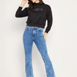 Camla Black Cotton Printed Sweatshirt image 5