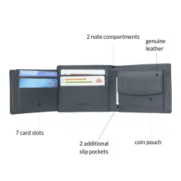 Kara Blue Leather Bi-Fold Wallet for Men image 5