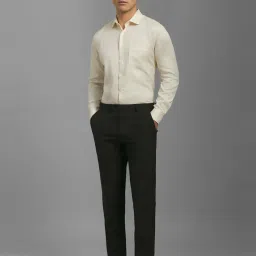 Louis Philippe Beige Cotton Slim Fit Shirt image 5
