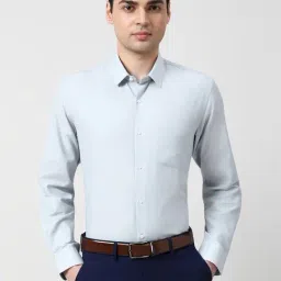 Peter England Blue Cotton Regular Fit Shirt-picture-27