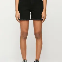 Pepe Jeans Black High Rise Shorts-picture-31