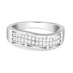 GIVA 925 Silver Shimmer Wave Ring for Him image 3