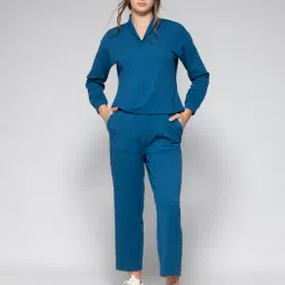 SHAYE Blue Polyester Regular fit Jump suits-image-17