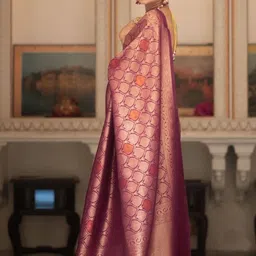 YAMUNE Woven Design Zari Pure Silk Handloom Banarasi Saree image 3