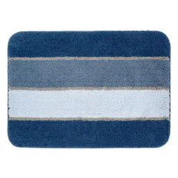 Saral Home Blue Polyester Anti-Skid Bathmat (50x70 cm) image 4