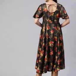 Poshak Hub Women Floral Printed Flared Sleeves Anarkali Kurta image 4