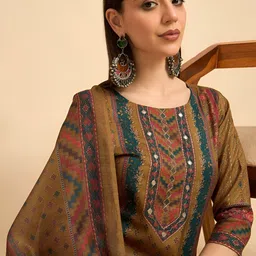 Anouk Rustic Women Ethnic Motifs Printed Kurta with Trousers & Dupatta-image-99