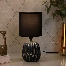 TAYHAA Black Ceramic Cylindrical Shaped Table Lamp-picture-24