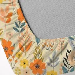 WEAVE AND DECOR White Floral Microfiber 300 TC Fitted Queen Bedsheet Set-1.82 m x 1.82 m image 3