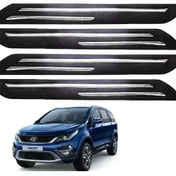 SCA Rubber Car Side Bumper Protector Guard with Double Chrome Strip for Tata Hexa All Model Black (Set of 4)-picture-42