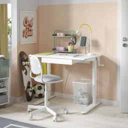ikea relatera Desk combination sit/stand, white/light grey-green, 90x60 cm image 3