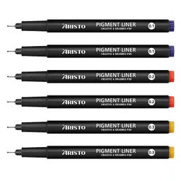 Aristo 0.1 0.2 0.3 mm Waterproof Quick-Drying Pigment Liner 2 pc Each Pack of 6 - Black-picture-15