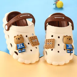 Cute Walk by Babyhug Clogs with Backstrap Bear Applique - Light Brown-picture-15
