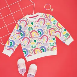 Pantaloons Baby Cotton Full Sleeves Graphic Printed Sweatshirt - Off White-image-49
