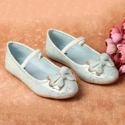 boyz n galz Shimmer Bow Applique Detailed Ballerinas - Sky Blue-picture-24
