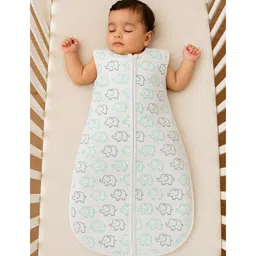 ZIKKU Baby Sleeping Sack, 100% Cotton, Wearable Blanket for Newborns and Toddlers, Lightweight, Breathable, Double Zipper - Mix Elephant -0-6 Months-image-34