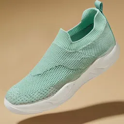 Toothless Mesh Detailed Slip On Shoes - Sea Green-picture-47