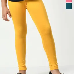 KAYU Girls Pack Of 3 Solid Ankle-Length Lenggings-image-95
