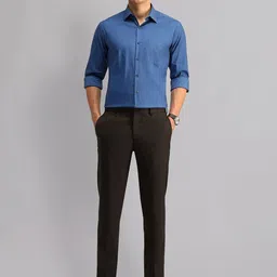 AD By Arvind Men Self Design Regular Fit Trousers image 5