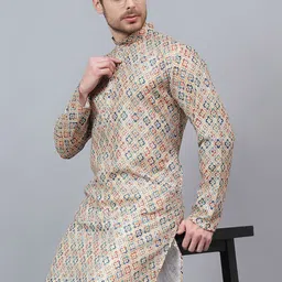 RARE CAMEL Men Ethnic Motifs Printed Kurta with Pyjamas image 2