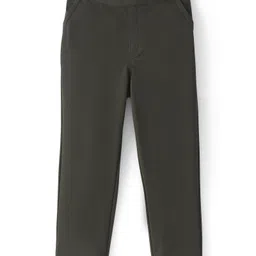 Babyhug Printed Shirt With Full Sleeves Attached Knitted Blazer & Trouser - Olive image 5