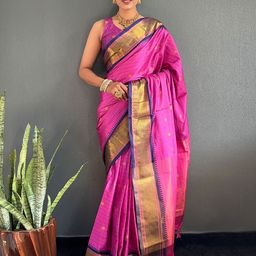 DIVASTRI Woven Design Zari Silk Cotton Ready to Wear Saree-picture-49