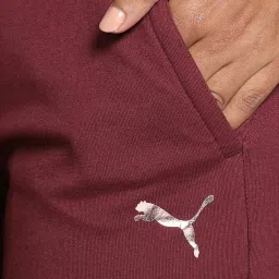 Puma Maroon Cotton Printed Sports Track Pants image 5