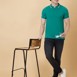 Being Human Green Regular Fit Polo T-Shirt image 5