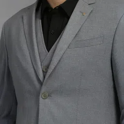 Louis Philippe Grey Checks Three Piece Suit image 5