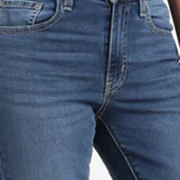 Levi's Blue Cotton Straight Fit High Rise Jeans image 5